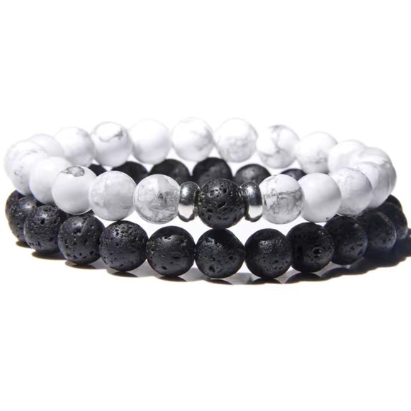 New Volcanic Stone and Marble Bracelet - Picture 1 of 1